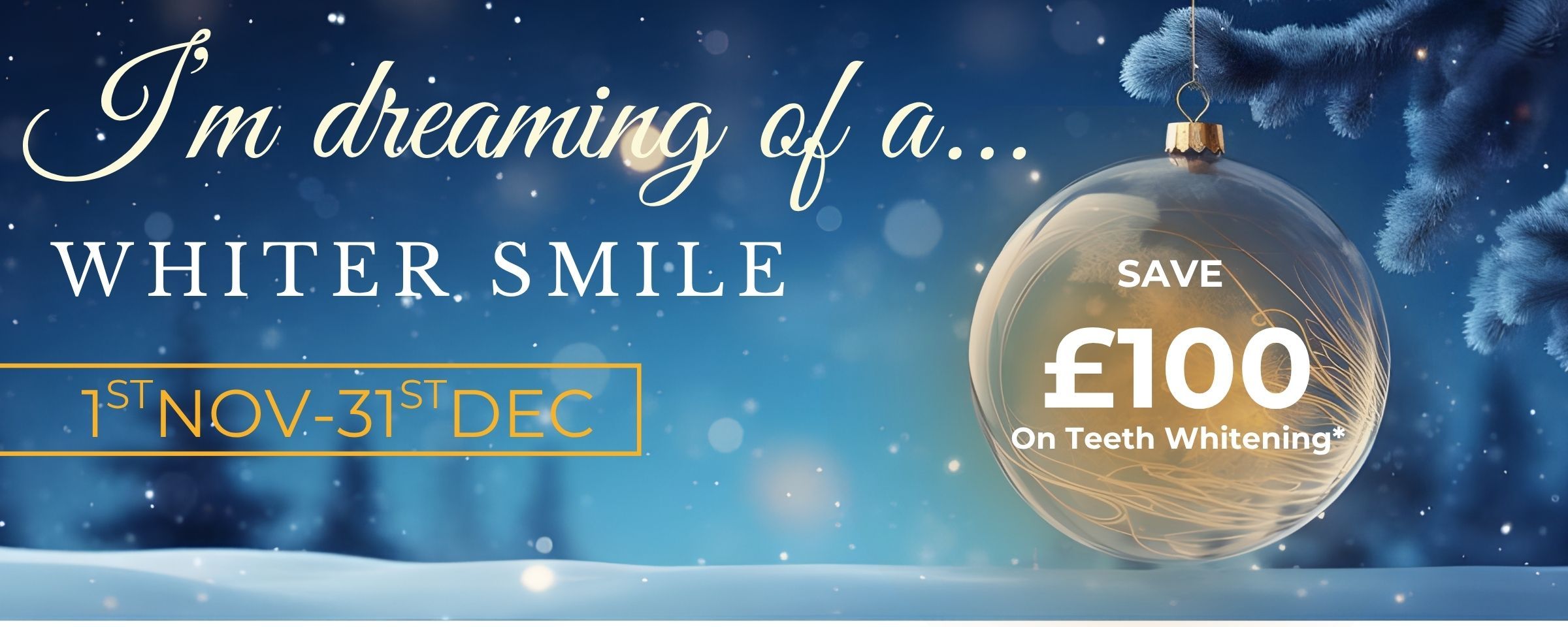 Get Your Brightest Winter Smile! Save £100 on Teeth Whitening 